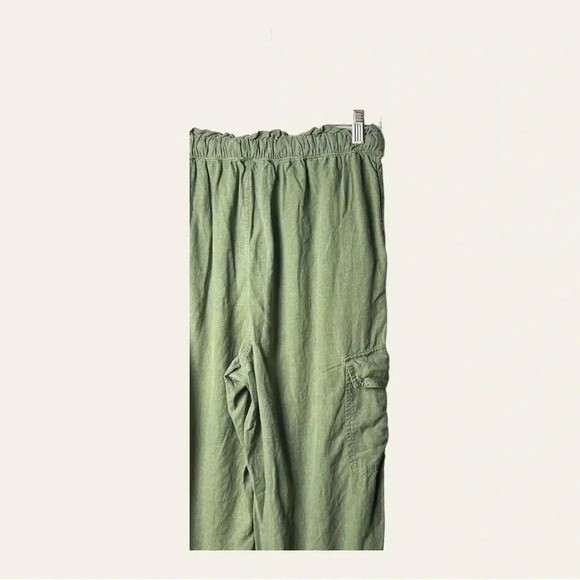 0302W. AERIE‎ ELASTIC WAIST BAND PANTS/JOGGERS SIZE MEDIUM OLIVE GREEN IN COLOR - Picture 7 of 9